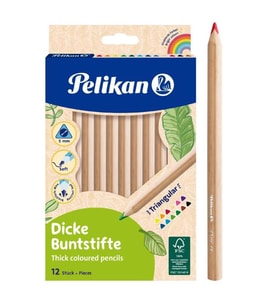 Kuru Boya Jumbo 12 Renk Tam Boy 1 Paket Naturel Jumbo Kuru Boya Kalemi 12'li Üçgen Kolay Kullanım Canlı Renkler