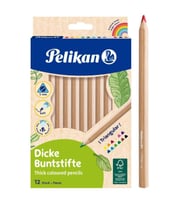 Kuru Boya Jumbo 12 Renk Tam Boy 1 Paket Naturel Jumbo Kuru Boya Kalemi 12'li Üçgen Kolay Kullanım Canlı Renkler