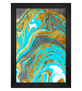 Soyut Şekiller Motifli Kanvas Tablo 50 x 70 cm Siyah Çerçeve