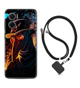 Xiaomi Redmi Note 11E Kılıf Silikon Boyun Askılı İpli Desenli Silikon Karga 1616