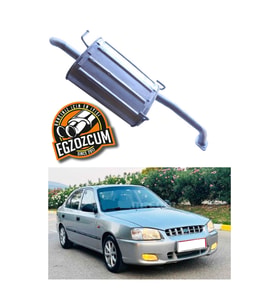 Hyundai Accent arka susturucu egzoz eksoz eğri çıkış 99-02 Uyumlu