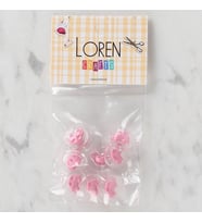 Loren Crafts 8 li Şeffaf Pembe araba Düğme - 249