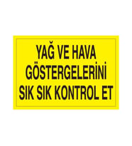 Yag Ve Hava Uyarı Levhası 20x30cm (Karışık)