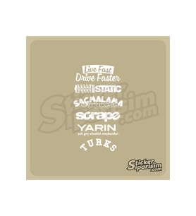 Oto Arka Cam Sticker Model 28 Beyaz 20*35 Cm