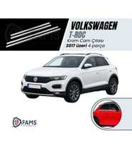 Vw T-roc Paslanmaz Krom Cam Çıtası 4 Parça 2017 Ve Üzeri Uyumlu  Paslanmaz Çelik