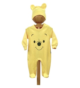 Bebek Patikli Tulum Şapkalı Sarı Winnie The Pooh