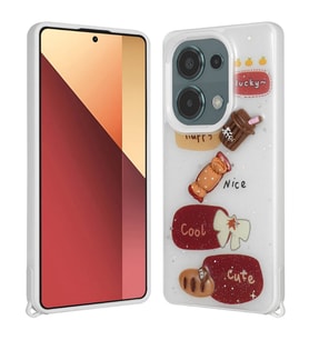 Xiaomi Poco M6 Pro 4G Uyumlu Kılıf Parlayan Simli Kabartma Figürlü Zore Cevze Kapak