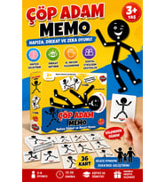 Çöp Adam Memo Kart Oyunu Hafıza Dikkat ve Zeka Geliştirici Eğitici Aile Oyunu 3+ Yaş