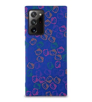 Samsung Galaxy Note 20 Ultra Uyumlu Lansman Kılıf Hello Kitty Tasarımlı İçi Kadife Kapak-Lacivert (Şeffaf)