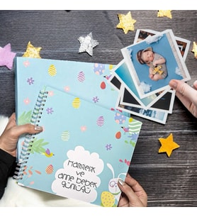 Kişiye Özel 10 Fotoğraflı Hamilelik Ve Anne Bebek Günlüğü - Anı Defteri Baby Shower Bebek Hediyesi