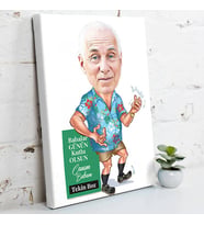 Emekli Babam Karikatürlü Kanvas Tablo