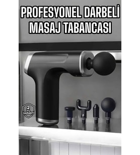 Masaj Tabancası 4 Başlıklı Kas ve Vücut Ağrıları İçin Şarjlı Darbeli