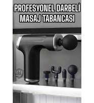 Masaj Tabancası 4 Başlıklı Kas ve Vücut Ağrıları İçin Şarjlı Darbeli