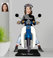 Kişiye Özel Motorcut Kadın Ahşap Biblo-4
