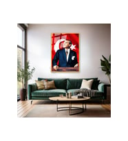Atatürk ve Bayrak Metal Çerçeveli Cam Tablo Modeli Sınıf Tablosu Okul Ev Ofis Tablosu (Altın)