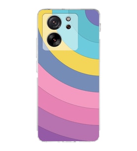 PrintiFy Xiaomi Mi 13T Pro Uyumlu Kamera Korumalı Renk Cümbüşü B Tasarımlı Şeffaf Silikon Kılıf