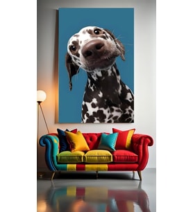ŞİRİN KÖPEK V12 Ev Duvar Salon Güzellik Salonu Ofis Dükkan Dekarasyon Kanvas Tablo (Çok Renkli)