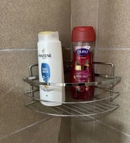 Banyo Köşe Rafı Tek Katlı Şampuanlık Vidalı (Krom)