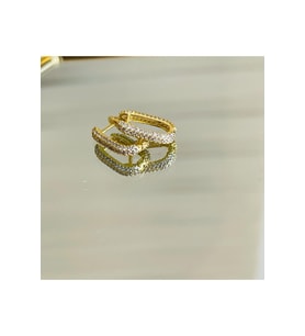 925 Ayar Gümüş Zirkon Taşlı Küpe (Gold)