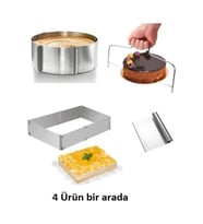 Ayarlanabilir Kek ve Pasta Kalıbı Seti, Kesme Teli ve Spatula ile mükemmel sonuçlar
