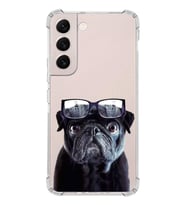 PrintiFy Samsung Galaxy S22 Uyumlu Köpek 3 Baskılı Şeffaf Köşe Korumalı Antişok Kılıf