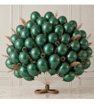 Zümrüt Yeşil Renk Lateks Metalik Balon (30 cm) - 50 Adet
