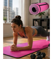 10 mm Yoga Spor Matı Çift Taraflı Kullanım Kaymaz Doku Esnek Dayanıklı Fitness Minderi