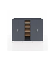 Kronos Dolap 12 Raflı 4 Kapaklı 220x59x163 Antrasit-Antrasit/Çam