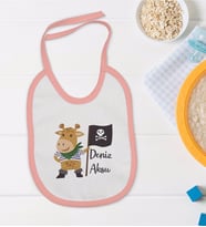 BK Kids Kişiye Özel Pembe Bebek Mama Önlüğü - Model 181