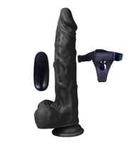 Güçlü Vantuz Sayesinde Sabitlenebilir 21 Cm 10 Modlu Siyah Kemerli Vibratör