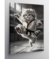 Kanvas Tablo Karateci Kedi
