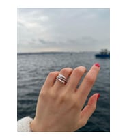 Tamtur Detaylı Ok Tasarım Gümüş Yüzük