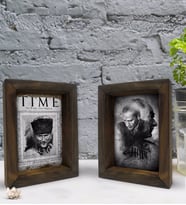 Bk Gift Atatürk Tasarımlı Dekoratif 2'li Doğal Masif Ahşap Çerçeve 15x20cm-9 (Beyaz)