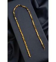Hematit Doğal Taş Parlak Gold Yassı Kare Kesim 4x4mm Dizi [AA]