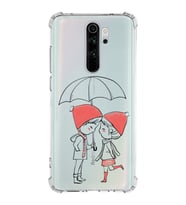 Xiaomi Redmi Note 8 Pro Köşe Korumalı Antişok Kapak Aşk Tasarımlı Şeffaf Silikon Kılıf