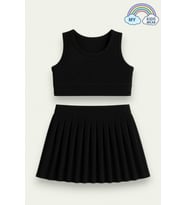MY KİDS WEAR Kız Cocuk Sort Eteklı Mayo Takımı 4 -14 Yas 11901