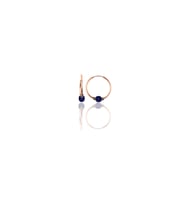 Söğütlü Silver Gümüş rose 12 mm mini çivit mavisi halka küpe