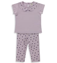 Civil Baby Kalp Empirme Bebe Yaka 6-18 Ay Takım - Lila