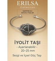 Sertifikalı Doğal İyolit Taşı Gümüş Kaplama Ayarlanabilir Bileklik – Sezgi ve İçsel Güç (Çok Renkli)