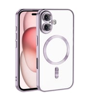 Apple iPhone 16 Uyumlu Kılıf Kamera Korumalı M-safe Wireless Şarj Özellikli Zore Demre Kapak (Lila)