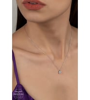 SWAROVSKİ CRYSTAL TEK TAŞ  925 AYAR GÜMÜŞ KOLYE