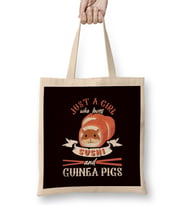 Girl Who Loves Guinea Pigs Sushi Japan Rodent Fan Bez Çanta Uzun Saplı