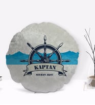 BK Gift Kişiye Özel İsimli Kaptan Tasarımlı Dekoratif Kırlent Yastık-9
