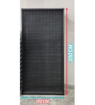 Raf Tel Pano Stand Duvar Askılığı - Ayakkabı Askılığı (- 100 cm x 200 cm -)-(-Sık Telli -) (Siyah)