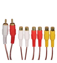 Powermaster PM-24208 2 RCA Erkek - 6 RCA Dişi Ses Çoklayıcı Kablo 40cm Zırhlı Dağıtıcı