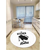 Beyaz Kaymaz My Kitchen My Rules Daire Mutfak Halısı AR851