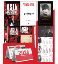 Asla Vazgeçme - Ayraç - Kartpostal - Poster - Gaslight -  2026 Ajanda Komutan - Gazi Duvar Takvimi - Masa Takvimi