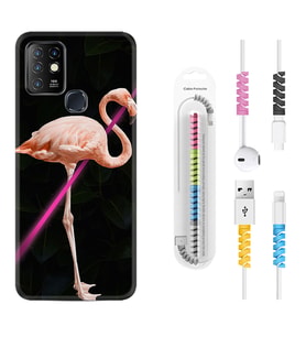 INFINIX Hot 8 9 10 11S Hot 10 Play 10T Kılıf Kablo Koruma Spiral Silikon Line Filamingo 1776