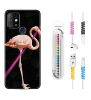 INFINIX Hot 8 9 10 11S Hot 10 Play 10T Kılıf Kablo Koruma Spiral Silikon Line Filamingo 1776