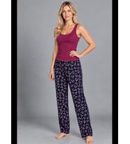 Night Kadın Çizgili Bluz Desenli Askılı Pijama Takımı